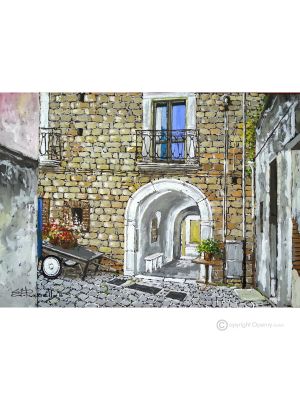 APERÇU D'ORSARA Peinture acrylique moderne sur toile Made in Italy 