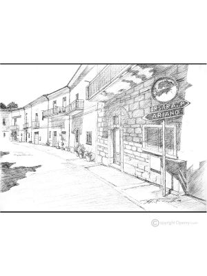 SCORCIO IRPINO Dessin au stylo sur toile moderne Made in Italy 