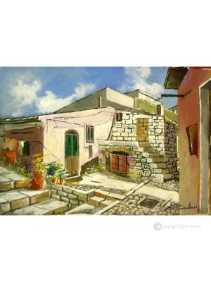 APERÇU DE LUCAN Peinture acrylique moderne sur toile Made in Italy 