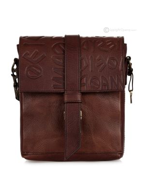 STEVESIKU Sac à bandoulière ou sac à bandoulière en cuir marron véritable fabriqué à la main pour homme