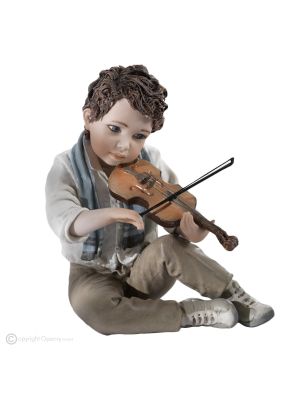 TAMINO - Musicien avec violon en porcelaine de Capodimonte, fabriqué en Italie.