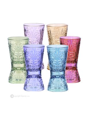 TATUAJE Ensemble de 6 authentiques verres à liqueur peints à la main en verre de qualité supérieure.
