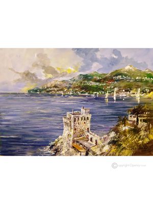 TOUR NORMANDE Peinture acrylique moderne sur toile Made in Italy 