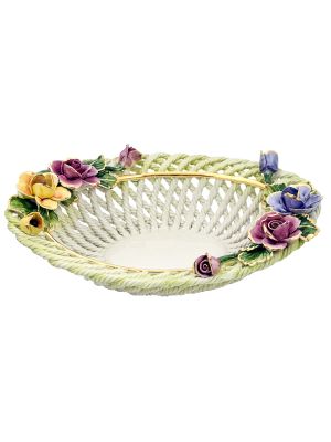 CENTRE DE TABLE ROSATO Créations Artistiques en Céramique Style Baroque Or 24 carats Fabriqué en Italie