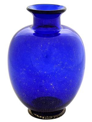 VASE ROND EN OR Vase en Verre de Murano Feuille d'Or Venise Fait à la Main Fabriqué en Italie