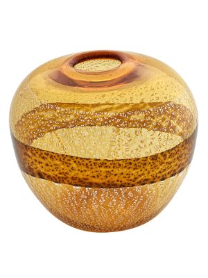 VASE BANDE ARGENT Verre de Murano Feuille d'Argent Vase de Venise Fait Main