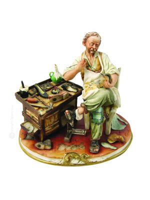 SHOEMAKER Statue Statue Capodimonte Porcelaine Faite à la Main Fabriqué en Italie