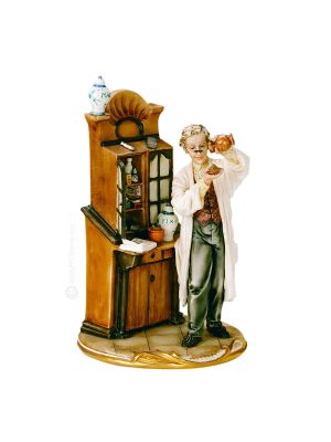 PHARMACIEN Figurine Statue Capodimonte Figurine en porcelaine faite à la main fabriquée en Italie