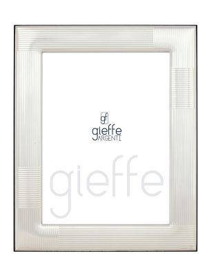 Cadre photo argenté - Art déco - Texture peigne raffinée