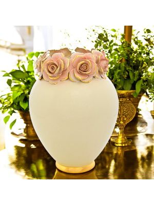 AUREA Vase en Céramique Créations Artistiques Style Baroque Or 24 carats Fabriqué en Italie