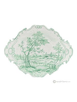 PLATEAU BAROQUE, plat de service en céramique de Castelli, fabriqué et décoré à la main.