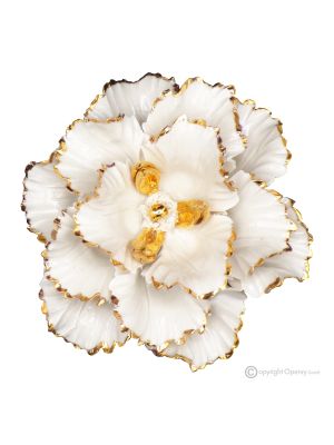 PPAPAVERO GOLD – Fleur suspendue en porcelaine de Capodimonte, détails en or 24 carats