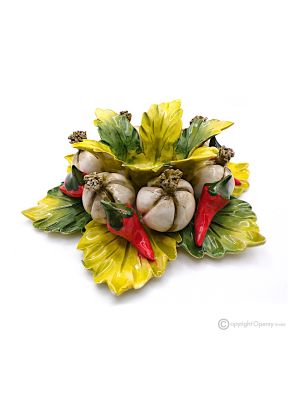 BOUGEOIR – Décoration de centre de table pour table, céramique de Capodimonte, fait main