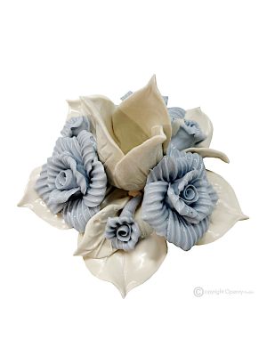 BOUGEOIR ROSE – Décoration de centre de table, porcelaine de Capodimonte, fait main