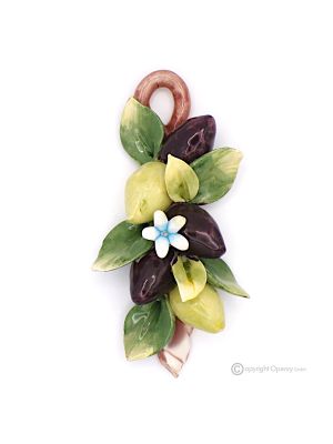 OLIVES – Composition avec olives suspendues en céramique de Capodimonte, faite à la main