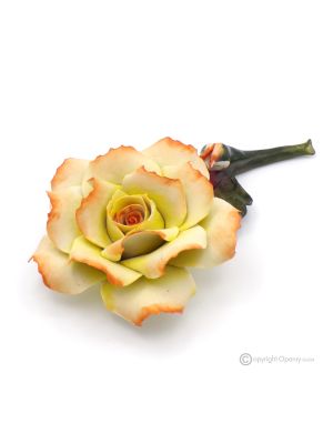 ROSE DE TERRE – Fleur suspendue en porcelaine de Capodimonte, faite à la main, de haute qualité