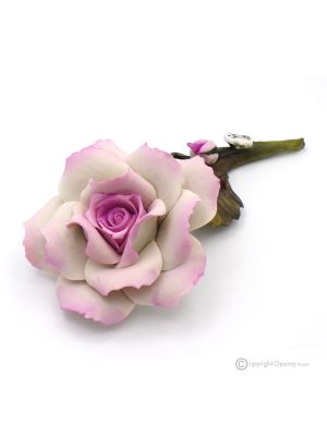 WISTERIA ROSE – Fleur suspendue en porcelaine de Capodimonte, faite à la main, de haute qualité