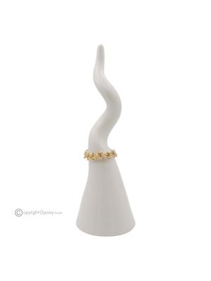 CORNO VESUVIO – Centre de table en céramique fine de Capodimonte, fait main