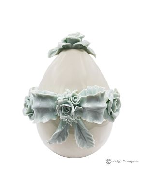 OEUF TIFFANY – Centre de table en porcelaine fine de Capodimonte, fait main