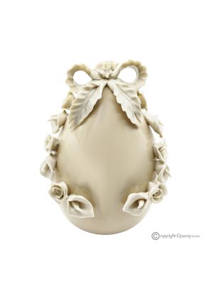 OEUF BLANC – Centre de table en porcelaine fine de Capodimonte, fait main