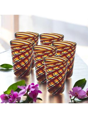ACQUA CANNE Set de 6 verres tumbler en verre de Murano Fabriqué en Italie