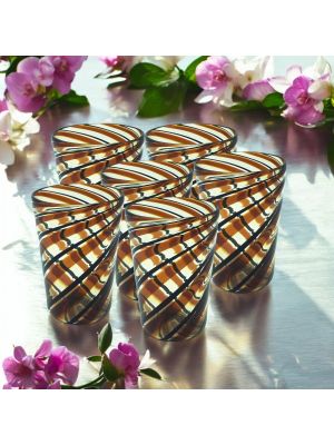 ACQUA CANNE Set de 6 verres tumbler en verre de Murano Fabriqué en Italie