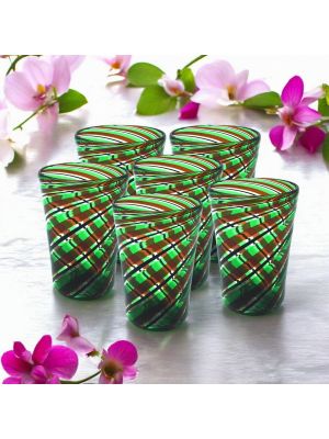 ACQUA CANNE Set de 6 verres tumbler en verre de Murano Fabriqué en Italie