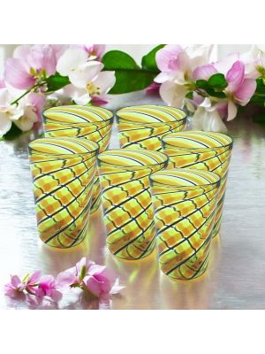 ACQUA CANNE Set de 6 verres tumbler en verre de Murano Fabriqué en Italie