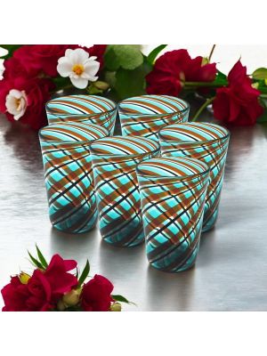 ACQUA CANNE Set de 6 verres tumbler en verre de Murano Fabriqué en Italie