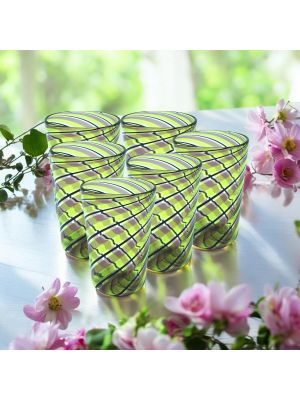 ACQUA CANNE Set de 6 verres tumbler en verre de Murano Fabriqué en Italie