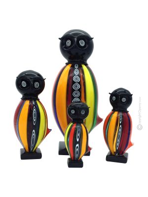 CHOUETTE Murrine en verre soufflé de Murano artisanat authentique Made in Italy