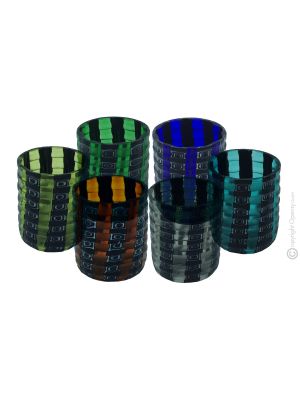 MURRINE LIQUEUR Ensemble de 6 verres à shot en verre de Murano Fabriqué en Italie