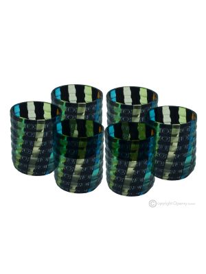 MURRINE LIQUEUR Ensemble de 6 verres à shot en verre de Murano Fabriqué en Italie