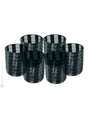 MURRINE LIQUEUR Ensemble de 6 verres à shot en verre de Murano Fabriqué en Italie