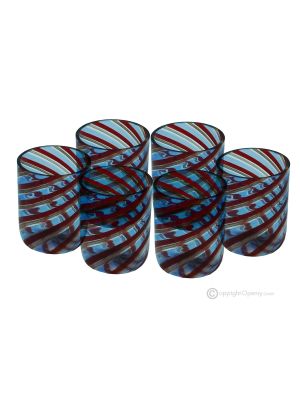 FILIGREE LIQUEUR Ensemble de 6 verres à shot en verre de Murano Fabriqué en Italie