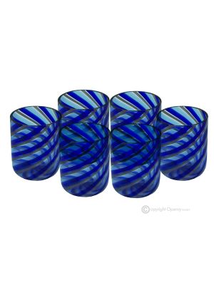 FILIGREE LIQUEUR Ensemble de 6 verres à shot en verre de Murano Fabriqué en Italie