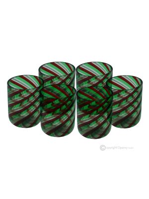 FILIGREE LIQUEUR Ensemble de 6 verres à shot en verre de Murano Fabriqué en Italie