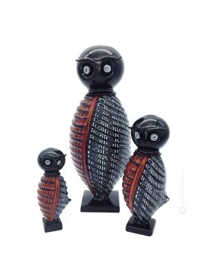 CHOUETTE Murrine en verre soufflé de Murano artisanat authentique Made in Italy