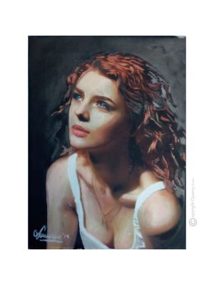 MYSTÈRE Peinture sur toile de Massimo Scarpa avec technique à l'encaustique