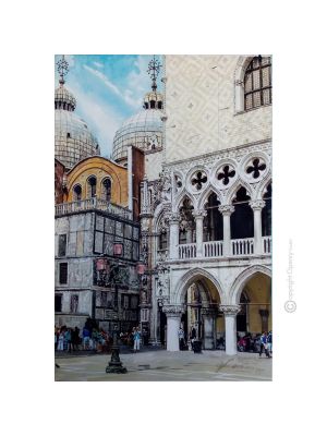 PALAIS DES DOGES Peinture sur toile de Massimo Scarpa avec technique à l'encaustique