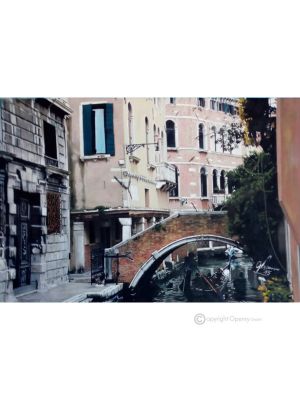 MÉANDRES VÉNITIENS Peinture sur toile de Massimo Scarpa avec technique à l'encaustique