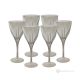 DEBBY Ensemble de 6 authentiques verres à vin à pied peints à la main en verre de qualité supérieure.