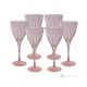 DEBBY Ensemble de 6 authentiques verres à vin à pied peints à la main en verre de qualité supérieure.
