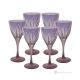 DEBBY Ensemble de 6 authentiques verres à vin à pied peints à la main en verre de qualité supérieure.