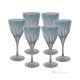 DEBBY Ensemble de 6 authentiques verres à vin à pied peints à la main en verre de qualité supérieure.