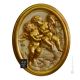 ANGES Décoration artistique à suspendre en céramique de style baroque Feuille d'or 24 carats Fabriqué en Italie