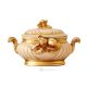 Soupière décoration de centre de table en céramique artistique de style baroque, couleur or 24 carats avec cristaux Swarovski
