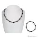 LUCE - Ensemble collier et bracelet, hématite et onyx noir, fabrication artisanale italienne faite main.