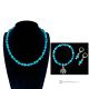BLUE SKY – Ensemble collier, bracelet et boucles d’oreilles en amazonite bleue faits à la main.