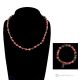 SIRIA - Ensemble collier et bracelet, rhodonite et hématite dorée, fabrication artisanale italienne faite main.